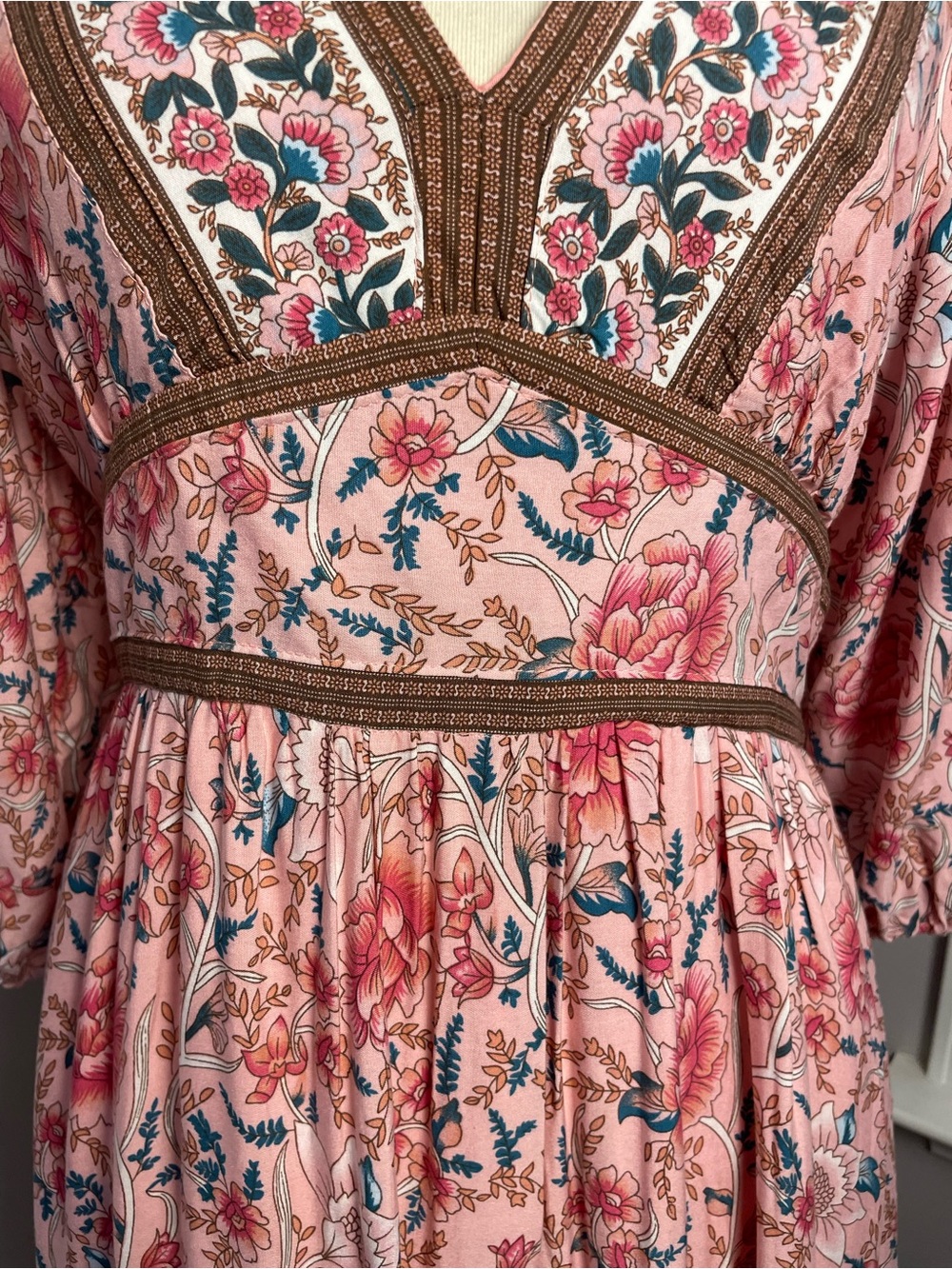 In Loom Coral-Pink Floral Maxi Dress - Picture 5 of 8